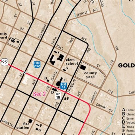Goldfield Area Map By Nevada Department Of Transportation Avenza Maps