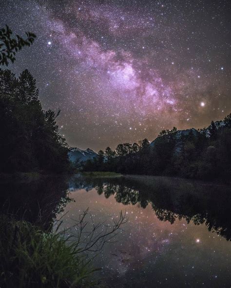 Milky Way Milkyway Water Lake Night Lighting Light Stars Tree