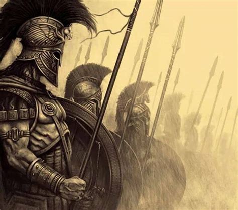 Hoplitas Espartanos Peleaban Con Una Lanza Y El Escudo Warrior
