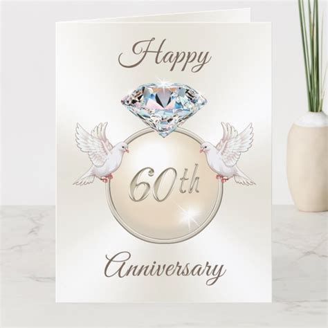 Happy 60th Anniversary Card Diamond 2 Love Birds