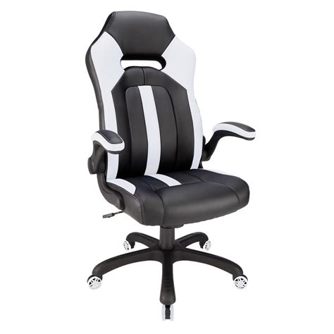Rs Gaming Bonded Leather High Back Gaming Chair Whiteblack