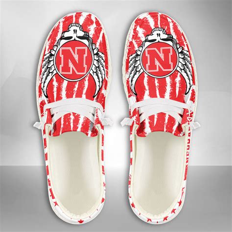 ncaa nebraska cornhuskers personalized hey dude sports shoes custom name design perfect t