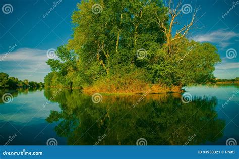 Beautiful Landscape With Views Of Forest Lake Stock Image Image Of