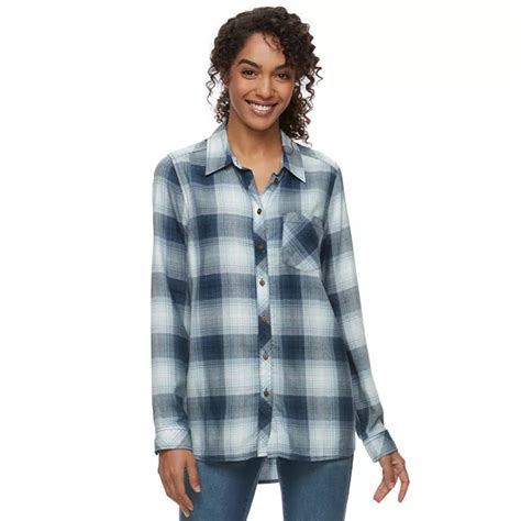 Womens Croft Barrow® Plaid Flannel Shirt Ubicaciondepersonascdmxgobmx