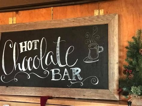 Winter Wedding Dessert Bar Idea Hot Chocolate Bar Chalkboard Sign Hot