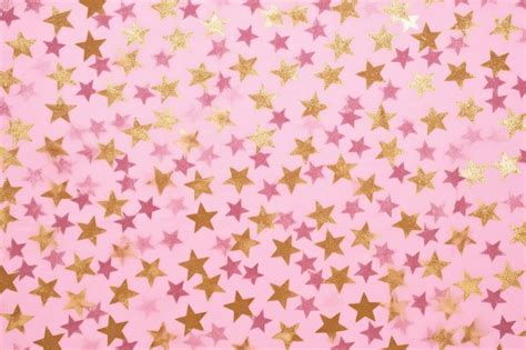 Premium Ai Image Stars Wallpaper Pink Gold Glitter Stars Wallcovering