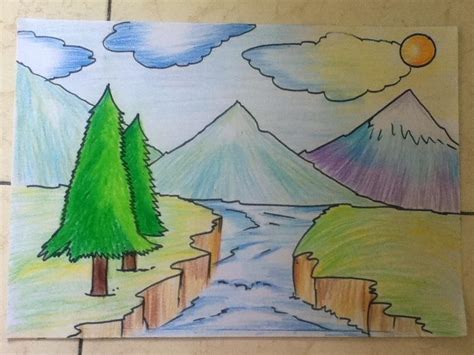 How To Draw A Landscape Step By Step At Drawing Tutorials