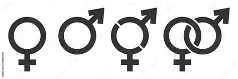 Set Of Male And Female Signs Sexual Orientation Icon Arrows Up And Down Position Gender