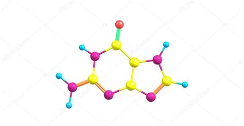 Estructura Molecular De Guanina Aislada En Blanco