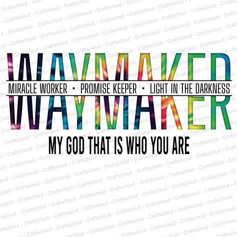 Waymaker Way Maker Promise Keeper Tie Dye Summer Digital Instant