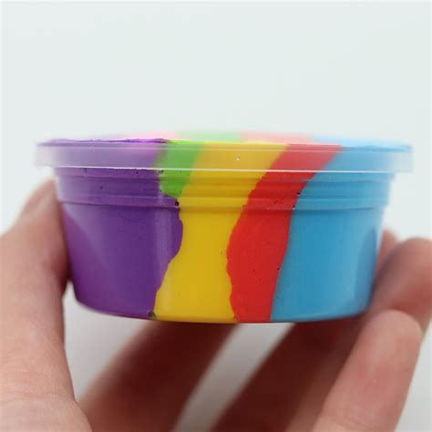 1pc Fluffy Rainbow Color Slime Putty Mud Clay Plasticine Sludge Stress