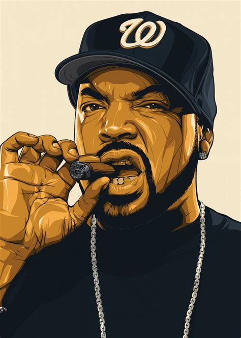 Ice Cube Metal Poster Print Art By Bikonatics Displate Hip Hop Artwork Rapper Art Hip