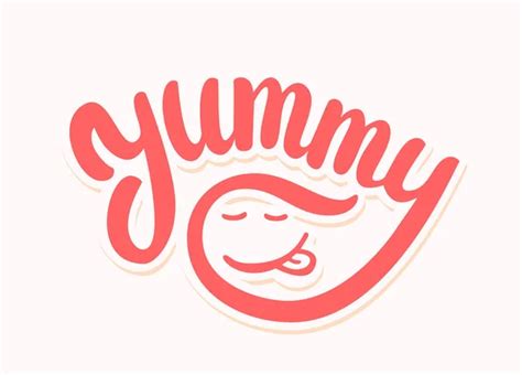Images Yummy Word Yum Yummy Word Vector Lettering — Stock Vector