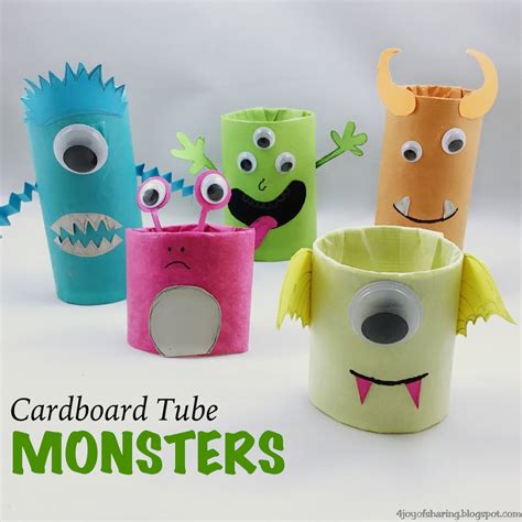 Cardboard Tube Monsters Halloween Craft The Joy Of Sharing