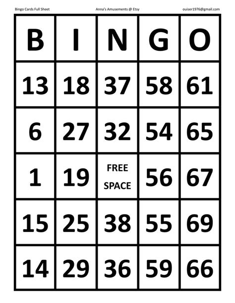 Large Bingo Cards To Print Free Custom Bingo Cards To Download Print