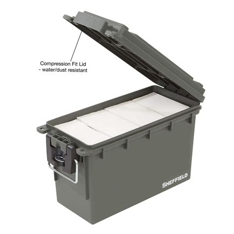 Buy Sheffield 12626 Field Box Plastic Ammo Can For Pistol Rifle And
