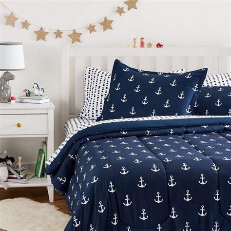 Buy nautical bedding for children and get the best deals at the lowest prices on ebay! Twin Full Queen Bed Bag Navy White Anchors Nautical 7 pc ...