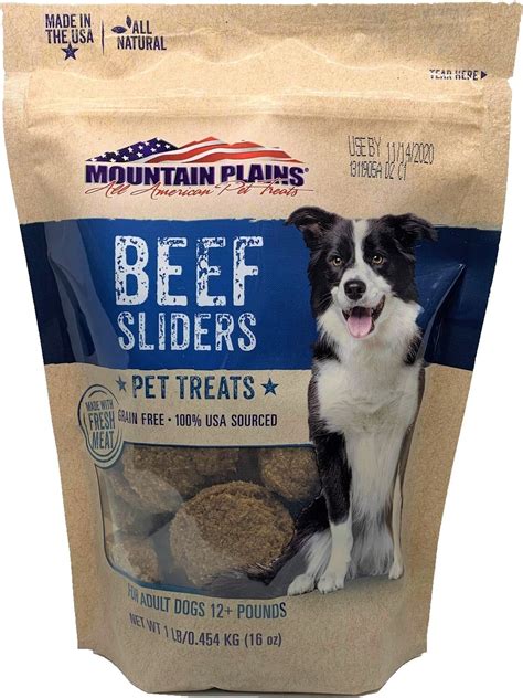 Mountain Plains All American Pet Treats Beef Sliders Grain Free Dog