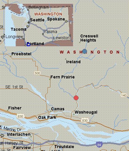 Map For Little Washougal River Washington White Water Boulder Creek