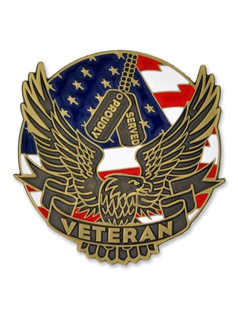 Pinmarts Proudly Served American Flag Eagle Us Veteran Magnetic