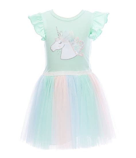 Bonnie Jean Little Girls 2t 6x Unicorn Appliqued Ballerina Skirt Dress