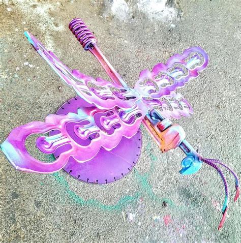 Buy a Handmade Junk Art Dragonfly Metal Garden Art, made to order from