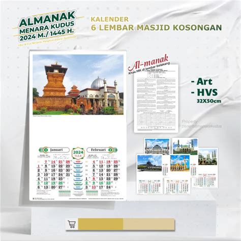 Complete 2024 Calendar Original Menara Kudus Java Weton Complete