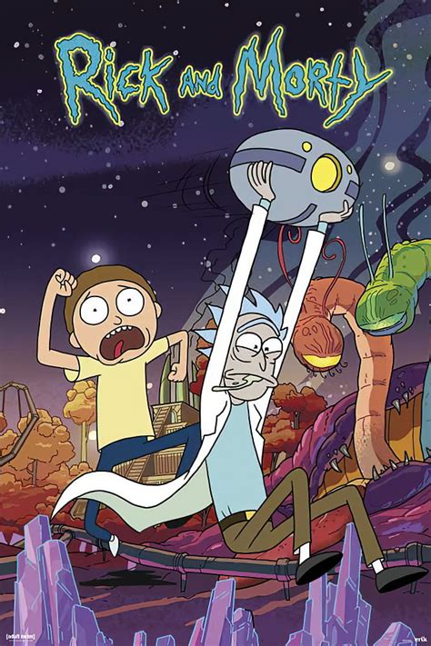 Rick And Morty Tv Show Poster Print Rick And Morty Planet Black