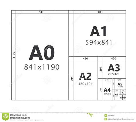 And a3 and a5 and a0 for that matter! Paper Size Of Format Series Stock Vector - Illustration of ...