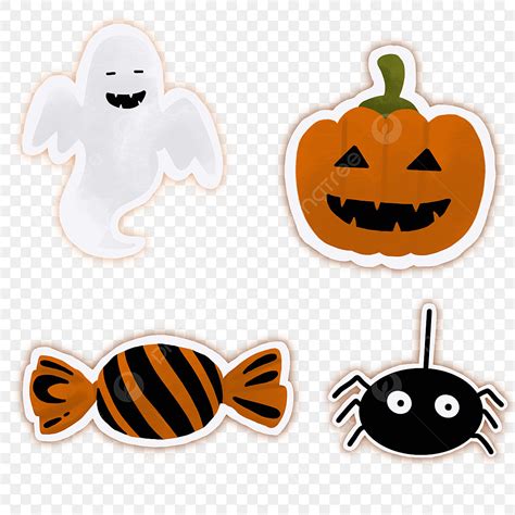 Gambar Stiker Lucu Halloween Halloween Imut Lucu Png Transparan