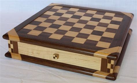 Chess Boards Drawer Style Ridgeway Woodcraft Chess Board Table Wood