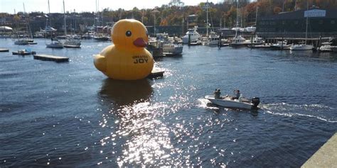 Massive Duck Returns To Belfast Harbor With An Updated Message Greater