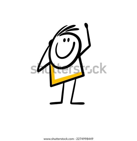 Funny Stick Figure Teenager Meeting Rising Stock Vector Royalty Free