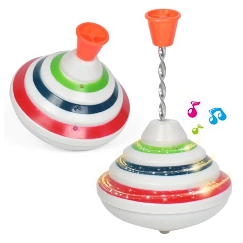 Spinning Tops Toys And Games Lawary Push Down Spinning Top Toy With Led