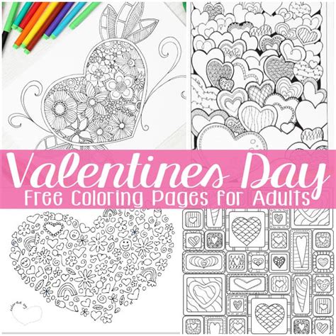 Collection of valentines day coloring pages for kids: Free Valentines Day Coloring Pages for Adults - Easy Peasy ...