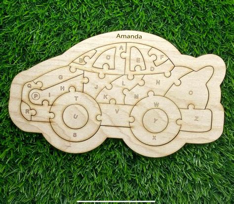 Personalized Jigsaw Puzzle Wood Race Car Puzzle Kids Etsy