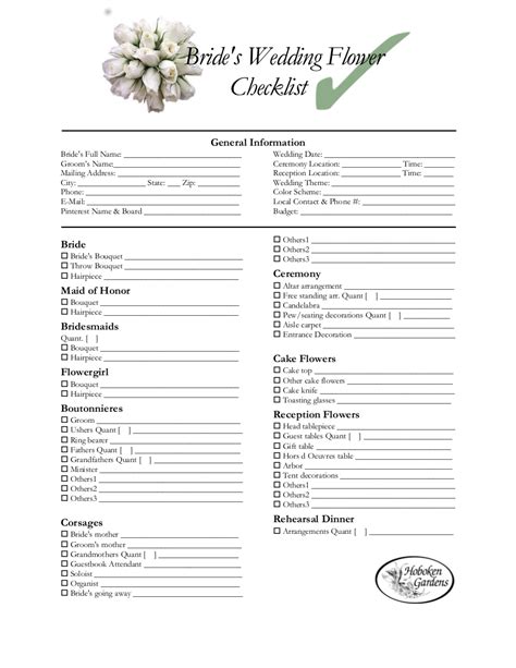 Bride Checklist 16 Examples Format Pdf Examples