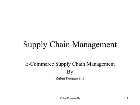 E Commerce Supply Chain Management Ppt