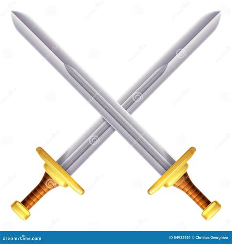 Crossed Swords Illustration Stock Vector Illustration Of Retro