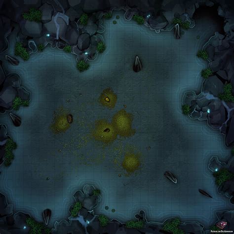 Oc Art Treasure Cave Battle Map 30x30 Rdnd