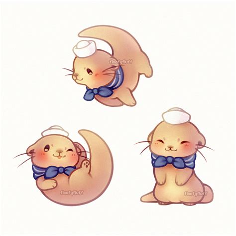 Cute Otter Drawing At Explore Collection Of Cute