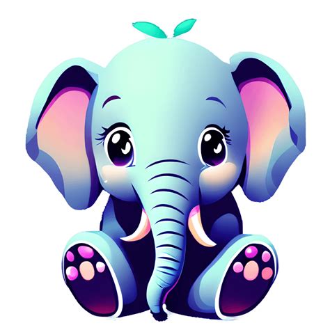 Cute Baby Elephant Cartoon Graphic · Creative Fabrica