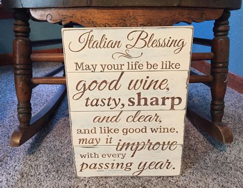 Italian Blessing Wood Sign Wine Kitchen Decor Personalized Etsy