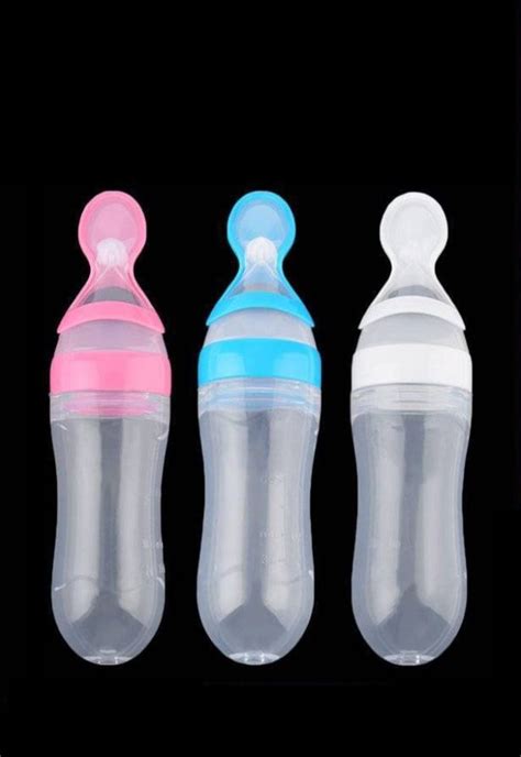 adult spoon feeding bottle in 5 different colors 90ml