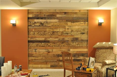 One is about 20 feet by 8 feet, the other is about 10 feet by 8 feet. Nate's 12 Days of Holiday DIYs {Day 8: Pallet Wall Take 2}