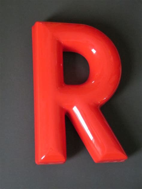 Vintage Sign Letter R Large Red 18 Inch Etsy Vintage Signs