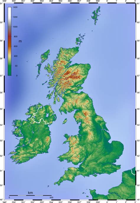 Topographical Elevation Uk Map Of Great Britain Topographic Map Map