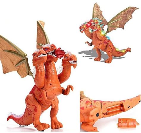 Generic Walking Dinosaur 3 Headed Dragon Kids Light Up Toy Figure