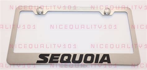 Sequoia Stainless Steel Finished License Plate Frame Holder Rust Free