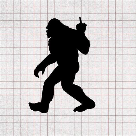 Sasquatch Bigfoot Middle Finger Funny Diecut Vinyl Window Etsy